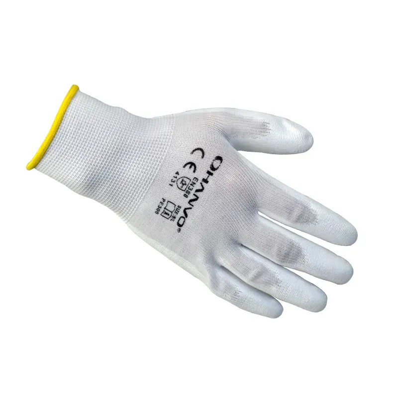 Work Gloves PU Coated Nitrile Safety Glove for Mechanic Working Nylon Cotton Palm CE EN388 OEM