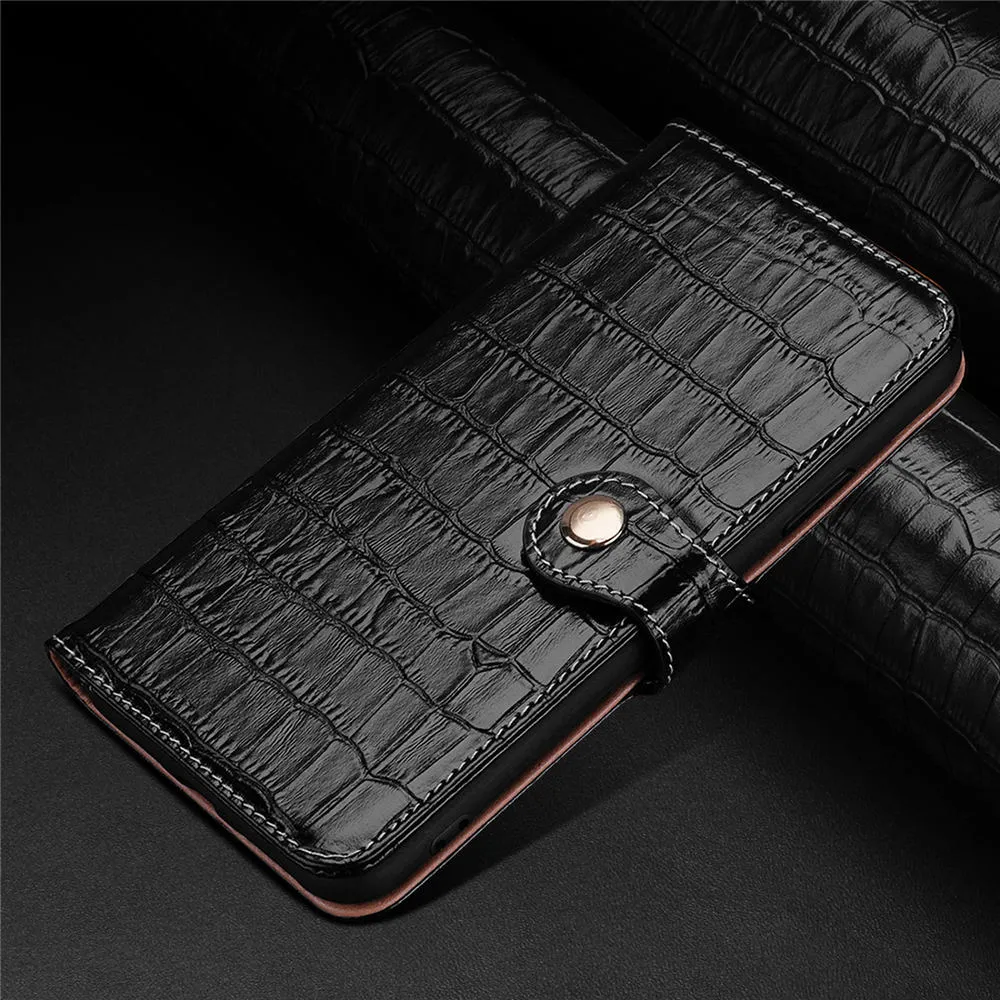 Чехол-книжка из натуральной яловой кожи крокодила для iPhone 15 Pro Max 14  13 12, крышка с слотом для карт
