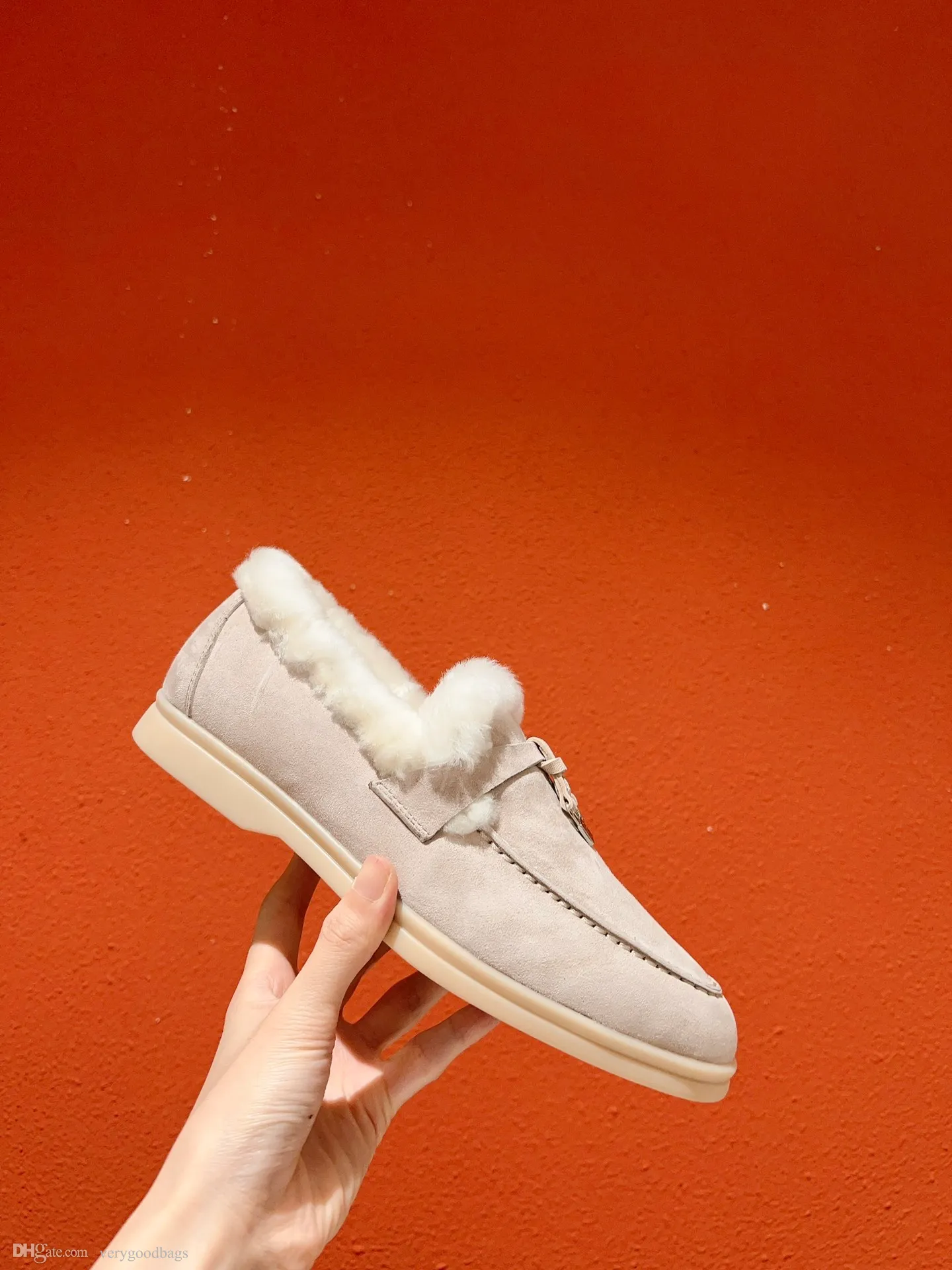 Dise ador Mujer Botas abiertas para caminar Oto o e invierno Loro Hombres Piana Cl sicos Chukka Botas para la nieve Lana Piel de gamuza Moda al aire