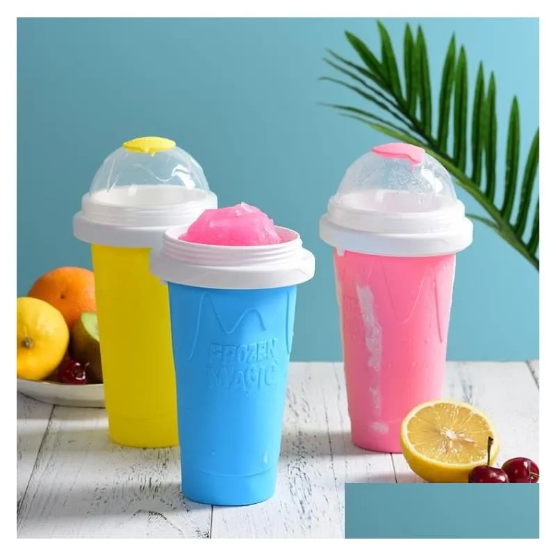 Otros Drinkware Verano Reutilizable Custom Sile Cup Creative Cream Squeeze Slushy Maker Ice Sn4325 Drop Entrega Hogar Jardín Cocina Dini Dhyva