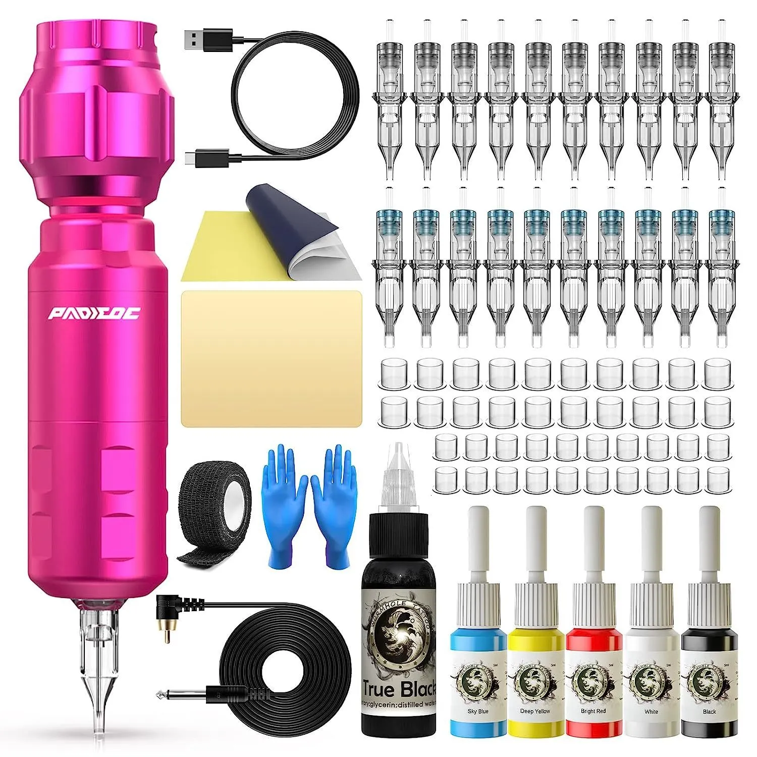 Machine à tatouer Padieoe Kit sans fil stylo professionnel pistolet complet sans fil 230921