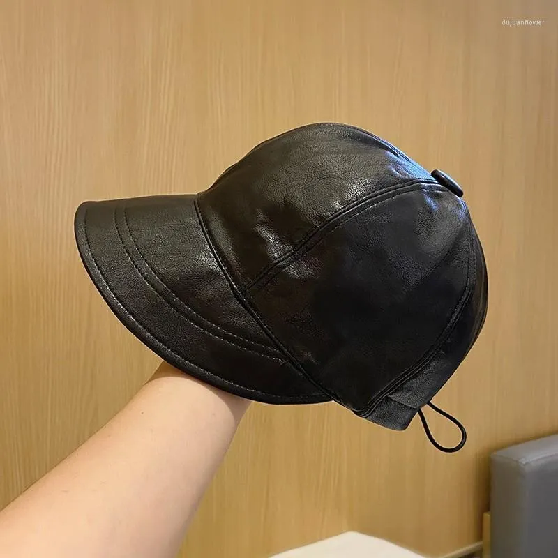 Бейсбольные кепки высокого качества из искусственной кожи с короткими полями, бейсболка для мужчин и женщин, зимняя теплая ретро повседневная модная регулируемая шляпа в стиле дальнобойщика