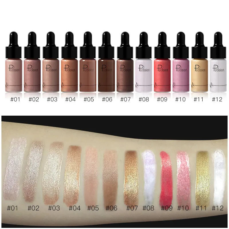 Pudaier Liquid Highlighter Matte Shimmer Liquid Brighten Eye shadow Pearlescent Foundation Makeup