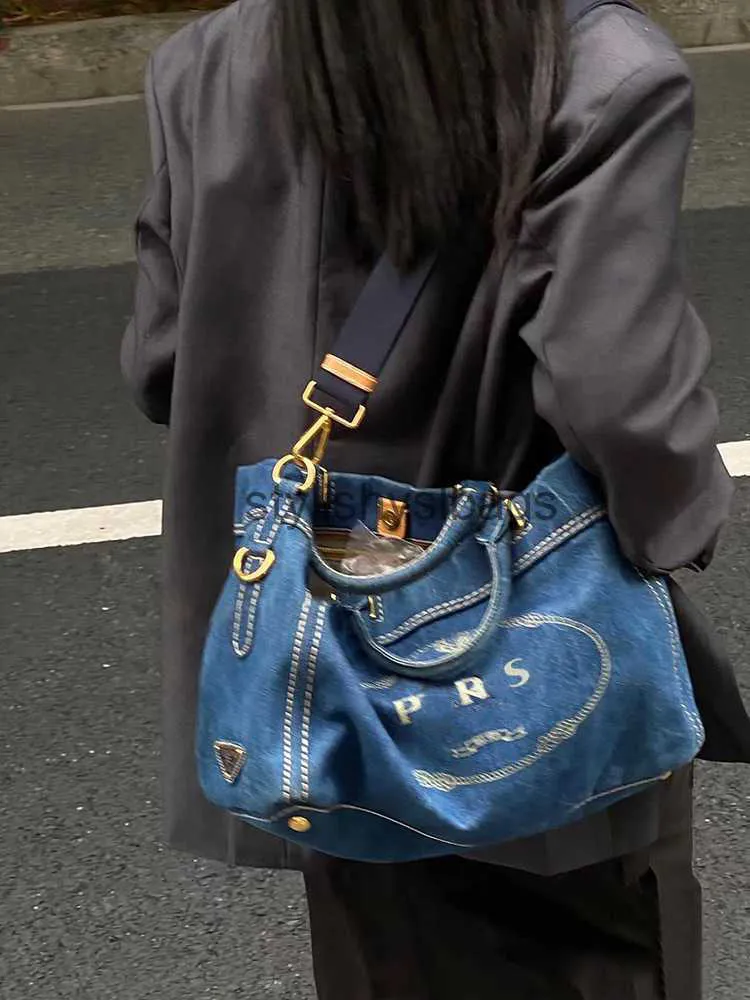 أكياس الكتف الأزياء حقيبة الكتف كروس جينز جينز الأزرق القطن تجميل فاخرة حقائب مصممة النساء مسابقة estestylishyslbags