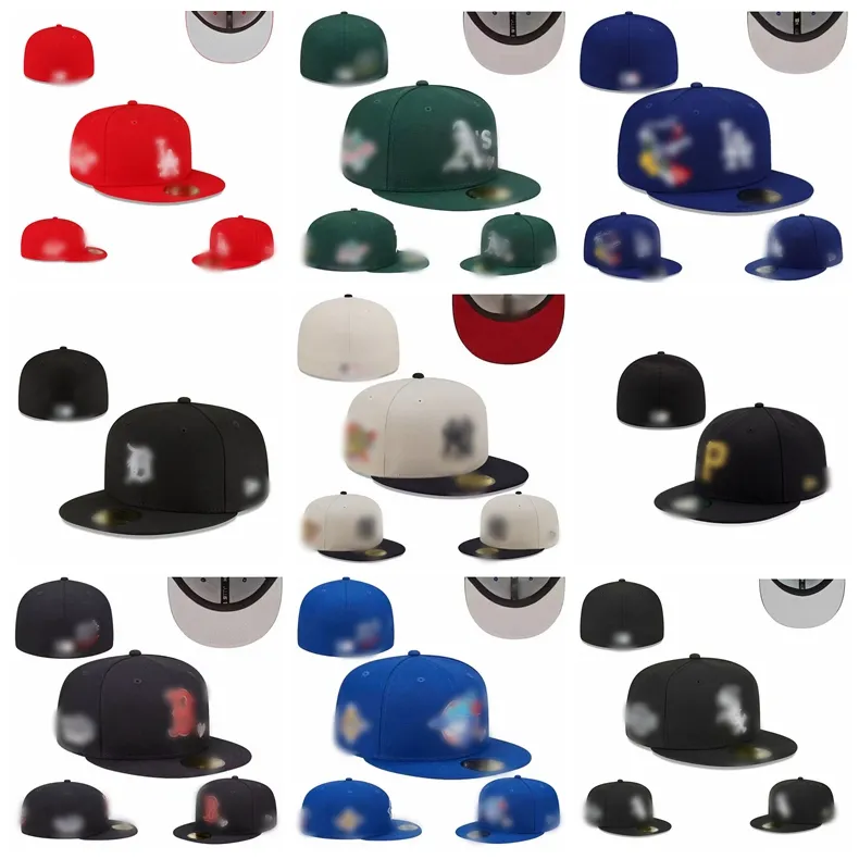 Modeaccessoires Unisex Baseball Hoeden Klassiek Zwart Hop Chicago Sport Volledig gesloten ontwerp Caps Chapeau Stitch Hart Liefde Hustle Bloemen maat 7-8