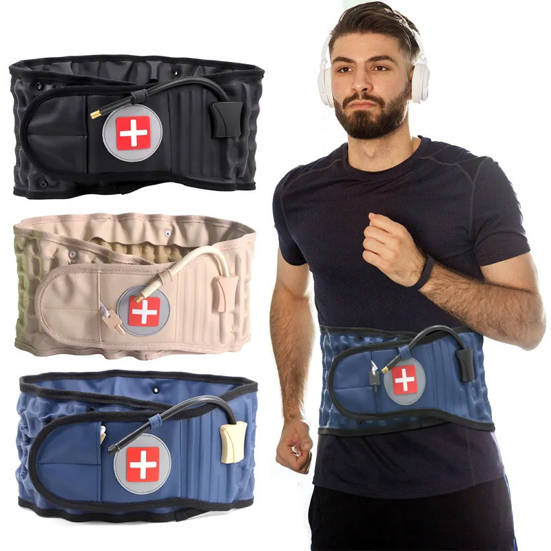 Equipamento portátil fino cintura ar tração cinta cinto espinhal apoio lombar alívio backach dor liberação massageador unisex fisio descompressão 230920