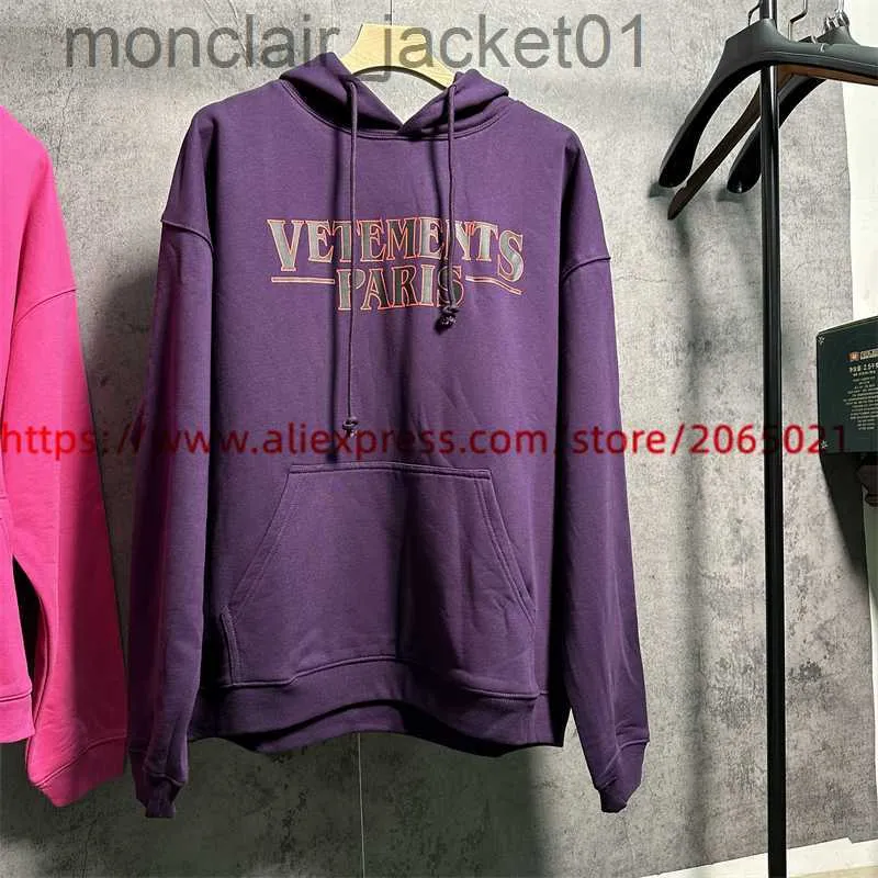 Vetements Paris Purple Red Hoodie Men Women 1 1