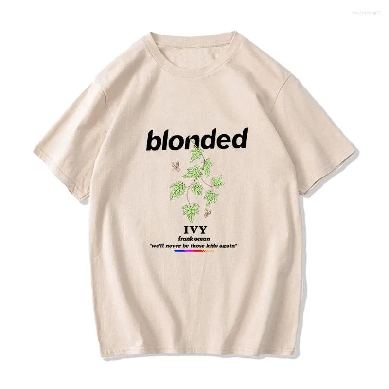 Mäns T-skjortor Frank O-Ocean Blond Caual kortärmad trendig design Floral Graffiti Art T-shirt för män/kvinnor Lossa Pure O-Neck Cotton Tops