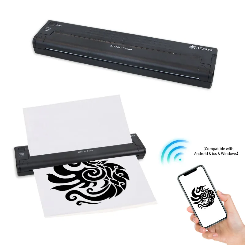 Andere permanente make-upbenodigdheden Tattoo-sjabloon Printerkit Kopieerapparaat Overdrachtmachine Tekening Mini Draagbare stencils Benodigdheden 230921