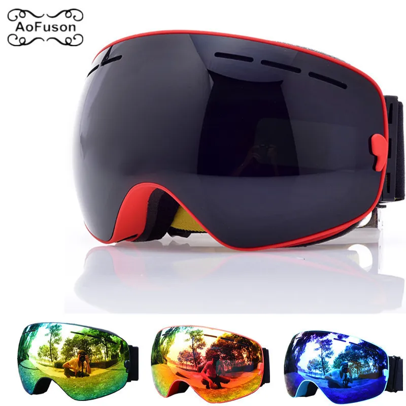 Maschere da sci Snowboard Occhiali grandangolari da neve professionali con doppi strati Anti Fog UV400 Uomo Donna Motoslitta Googles 230921