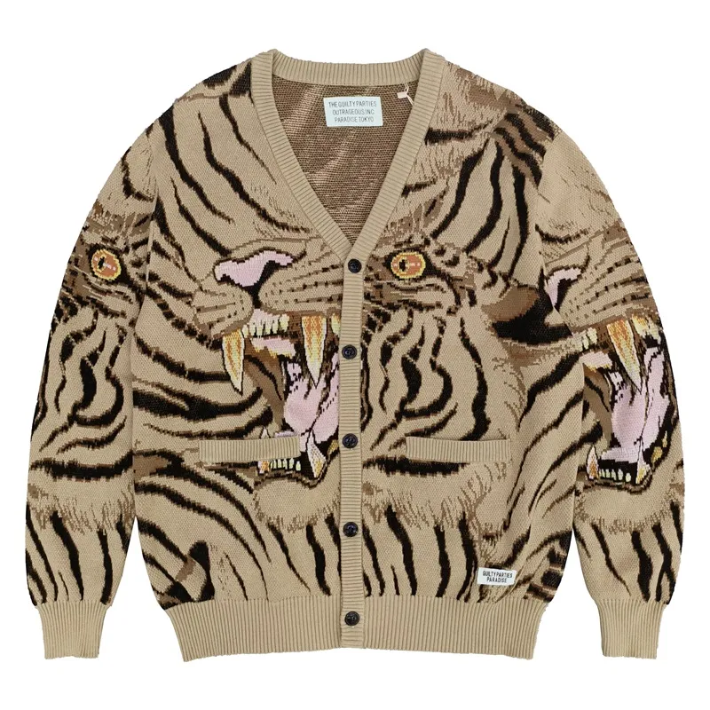 Sweaters Knitted Cardigans Oversized Tiger Totem From Xichat