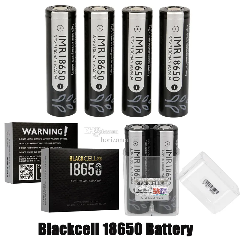 100% original BlackCell IMR 18650 bateria de íon-lítio 3100mAh 40A 3.7V vermelho amarelo azul 3000mAh alto dreno recarregável IMR18650 baterias de lítio de célula preta