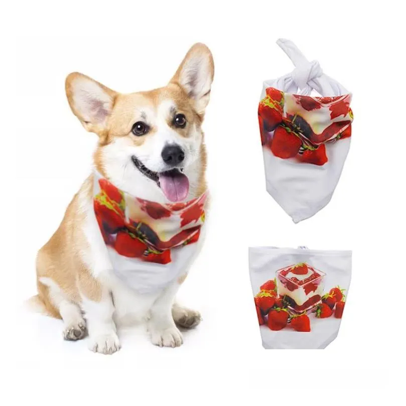 Vêtements de chien Sublimation Transfert de chaleur vierge Pet Saliva Triangle Écharpe Chiens respectueux de l'environnement SN4201 Drop Livraison Home Garden DH38A