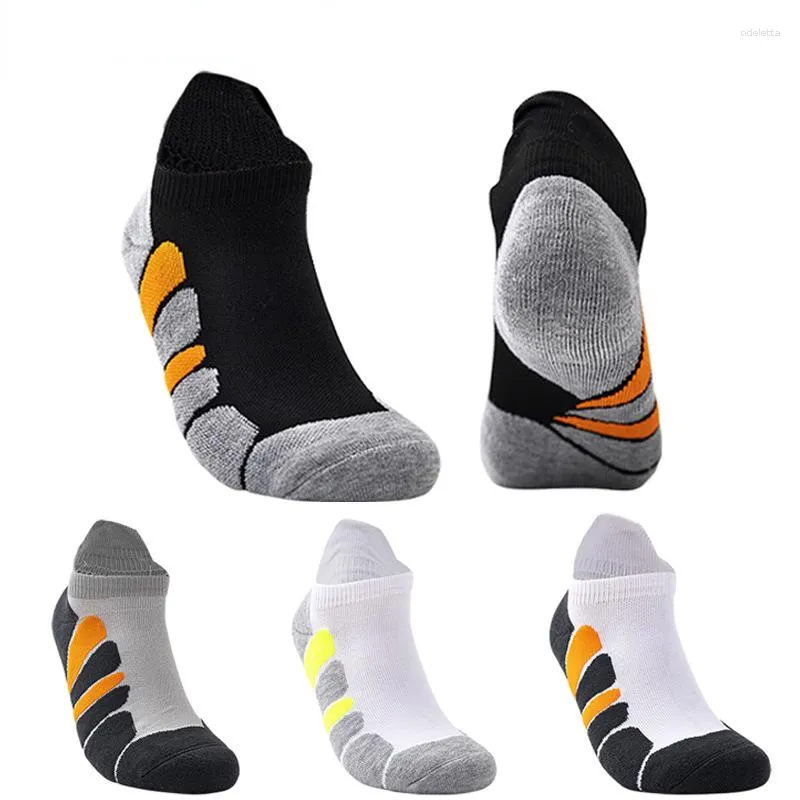 Men's Socks 1pair/Spring Summer Boat Sock Short Tube Towel Bottom Outdoor Sports Sweat Absorbing Basketball Running Fitness