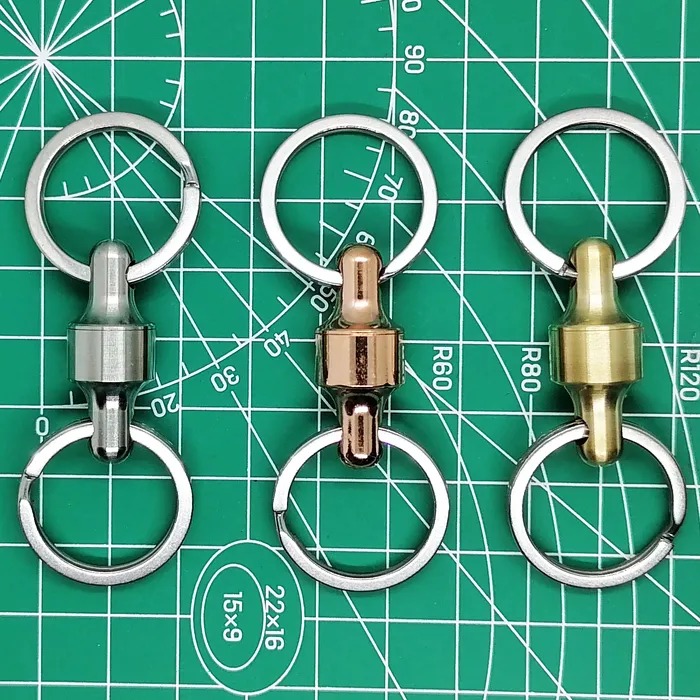 Key Rings 1Piece Titanium/Red Copper/Brass Removable Keyring Quick Release Keychain Dual Detachable Key Ring Pull-Apart Key Rings 230921