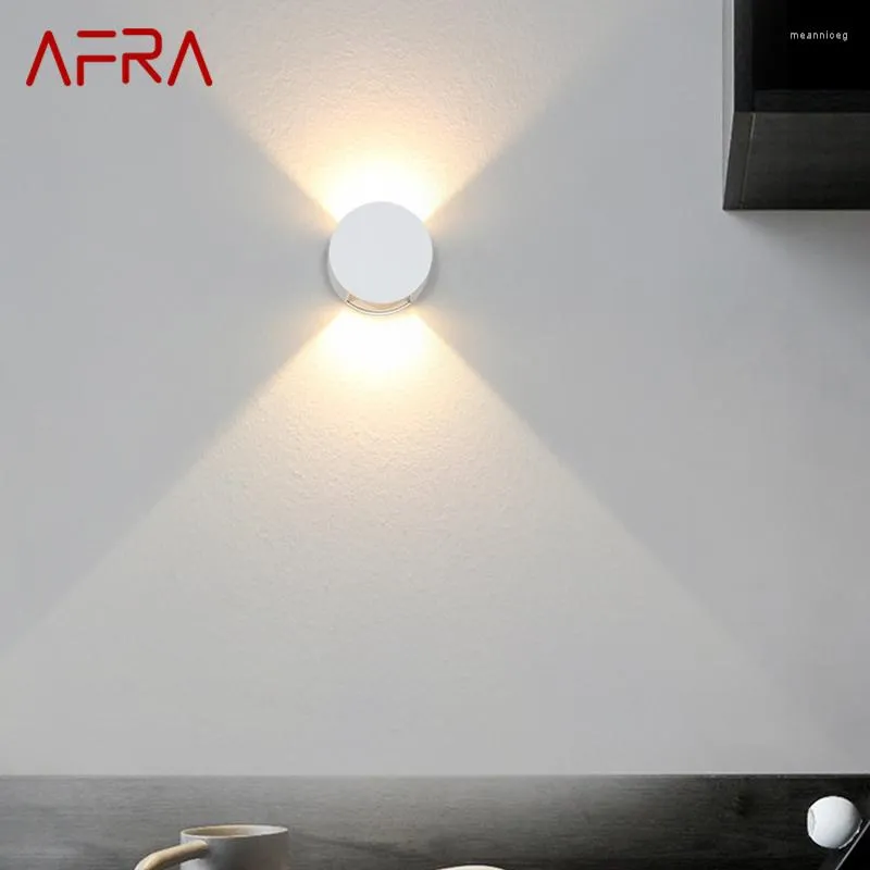 벽 램프 AFRA 현대 흰색 LED Sconce Light 식당 거실을위한 양방향 소스