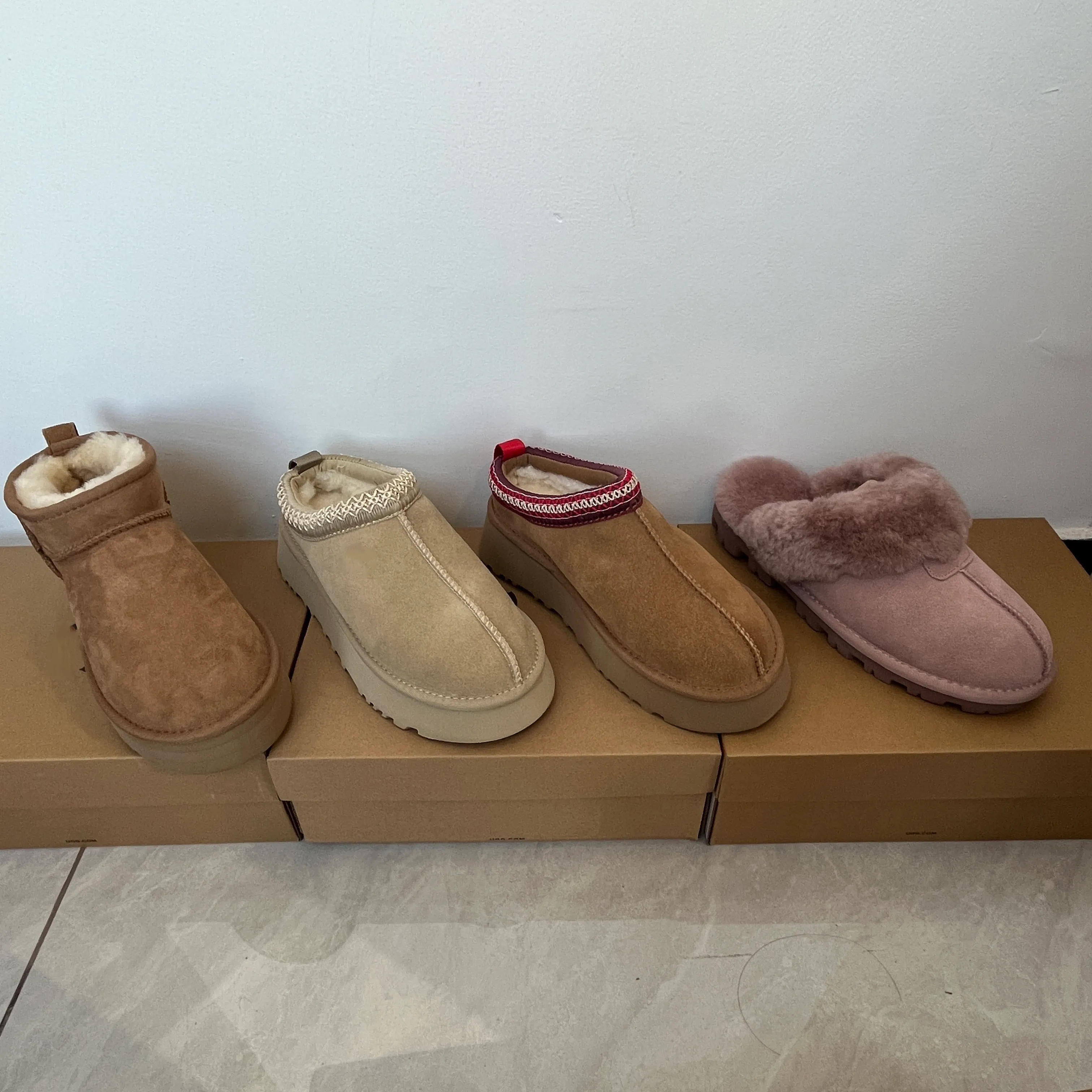 Australië Designer Laarzen Mannen Vrouwen Tasmans Ultra Mini Platform Laars Tasman Slippers Suède Laars Heren Bont Slides 35-45