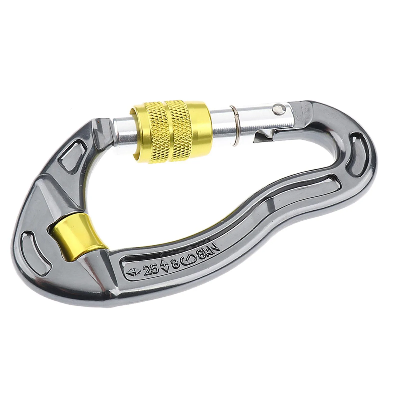25KN climbing carabiner keychain stainless steel screw carabiner