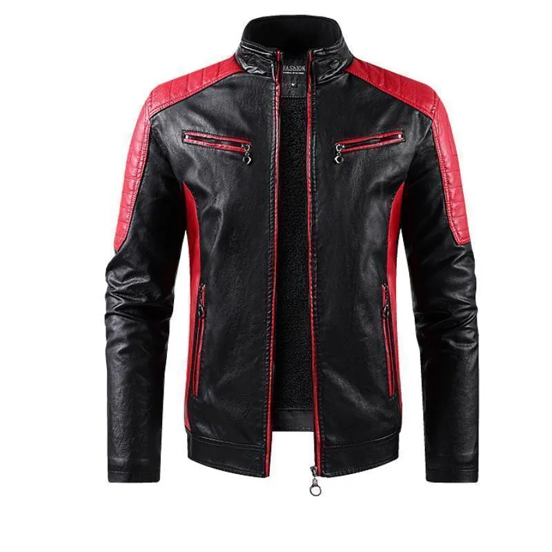 Mens Leather Faux Autumn and Winter Youth Fashion Sports Trend PU Jacket Handsome Motorcycle Cycling Suit 230921