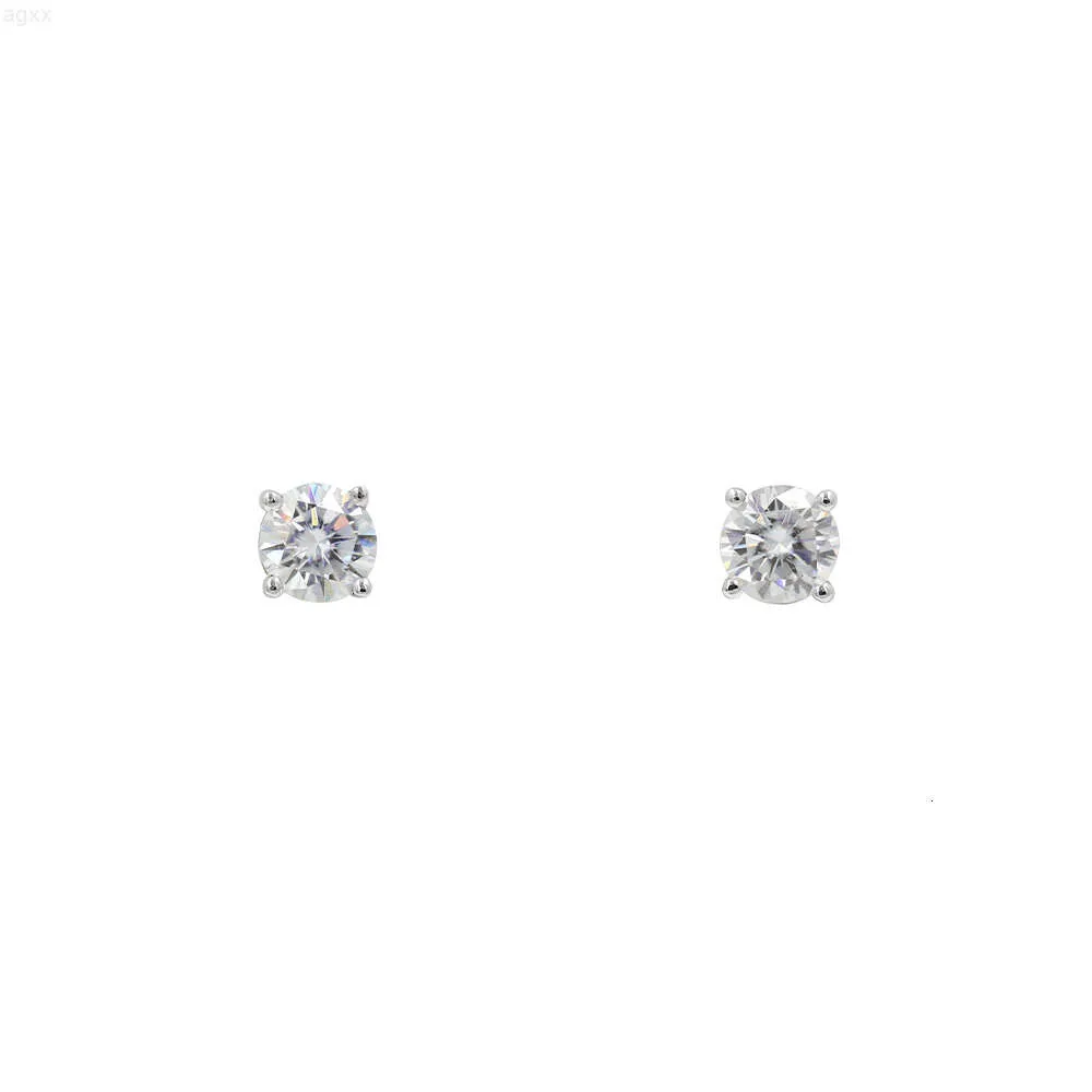 Vvs d Color White Diamond Classic Moissanite Solitaire Screw Back Earrings in 925 Sterling Silver with Gra Certificate