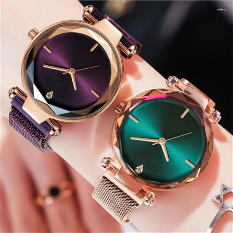 Horloges Horloge voor dames Magnetische armband Rose gouden klok Vrouwelijke dameshorloges Relogio Feminino