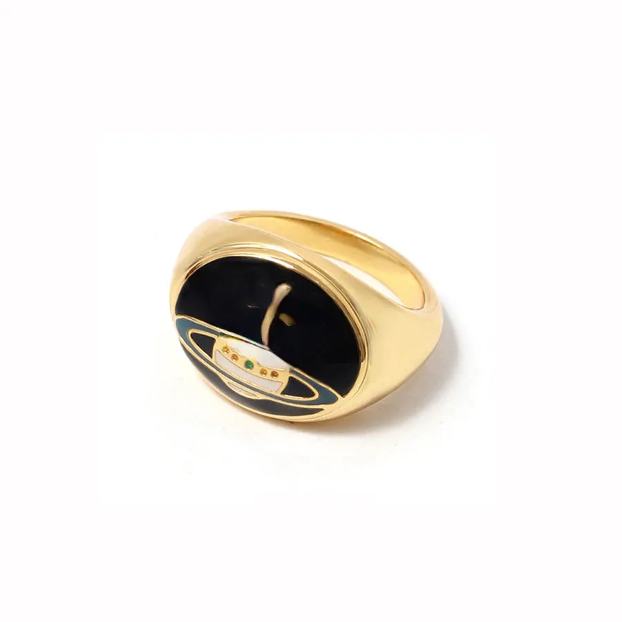 Оптовая продажа Вселенная эмаль эмаль глазурь кольцо женские легкие роскошные высокочувствительные кольца на мизинцы для мужчин и женщин универсальные