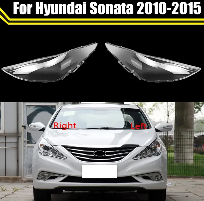 Car Front Headlight Lens Cover Lampshade Glass Lampcover Caps Headlamp Shell For Hyundai Sonata 2010-2015