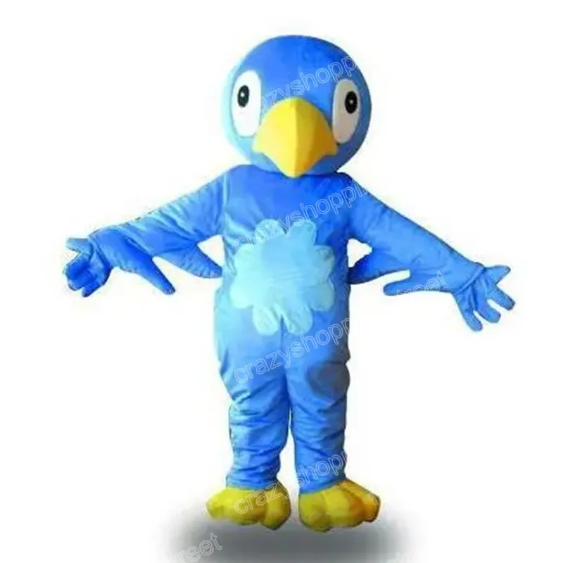 Halloween Blue Bird Mascot Costume Top Quality Cartoon Character Outfits Christmas Carnival Dress Suits vuxna storlek födelsedagsfest utomhusdräkt