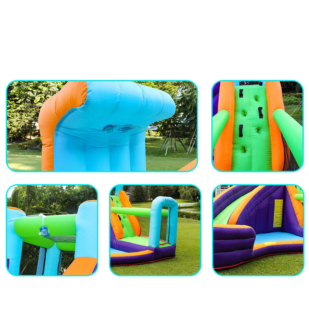 Home Water Slide for Kids Outdoor Play Inflatable Playhouse Water Park Playground Castle with Pool for Party Children Summer Amusement Fun Games Birthday Gifts Toys