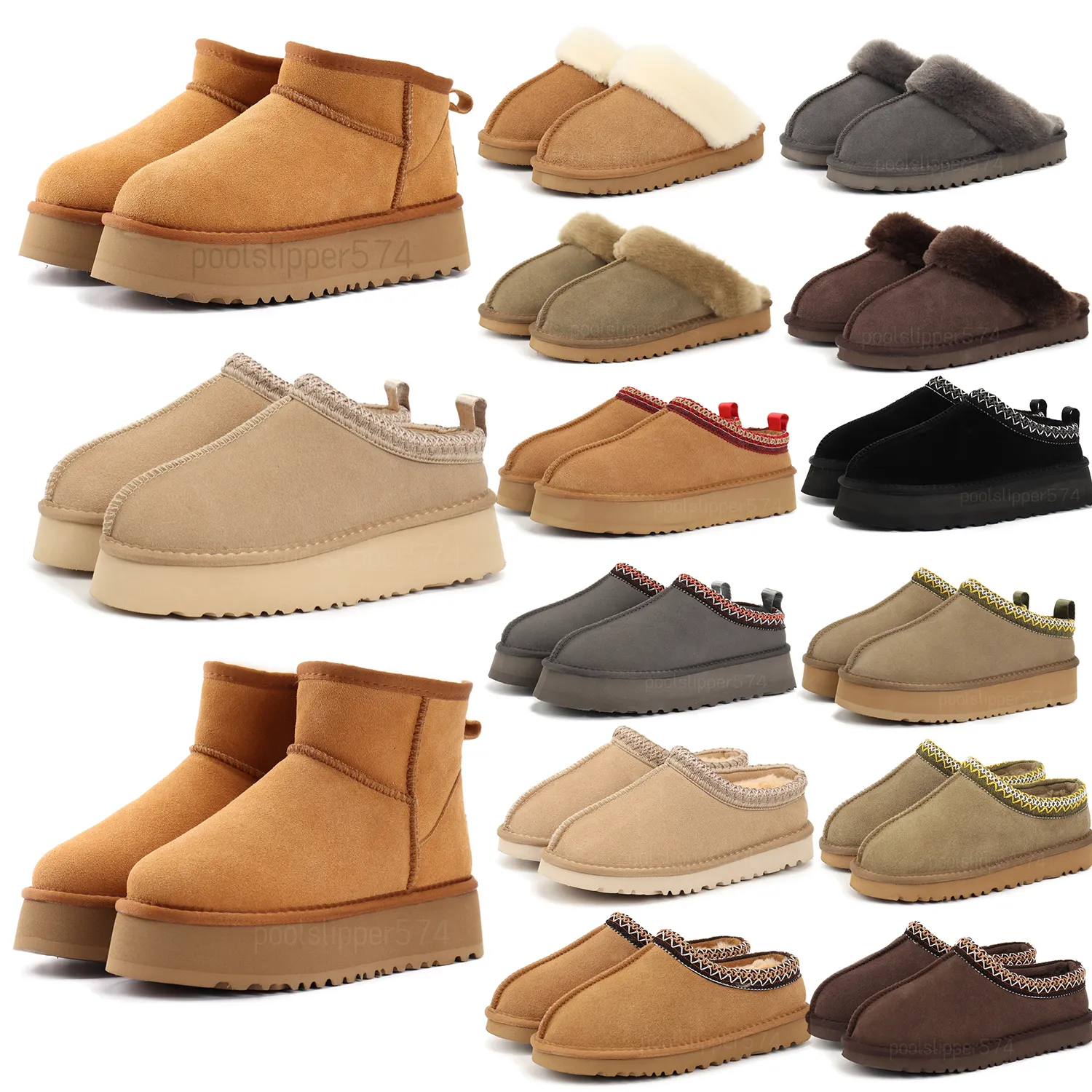 Designer Tazz Mosterdzaad Ultra Mini Laarzen Dames Winter Australië Slippers Platform Bont Laarzen Tasman Slipper Schapenvacht Leer Klassieke Sneeuw Ug Laarzen