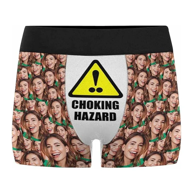 Cueca boxer masculina personalizada com foto de rosto impressa em toda parte, cuecas boxer personalizadas, presentes de dia dos namorados para homens