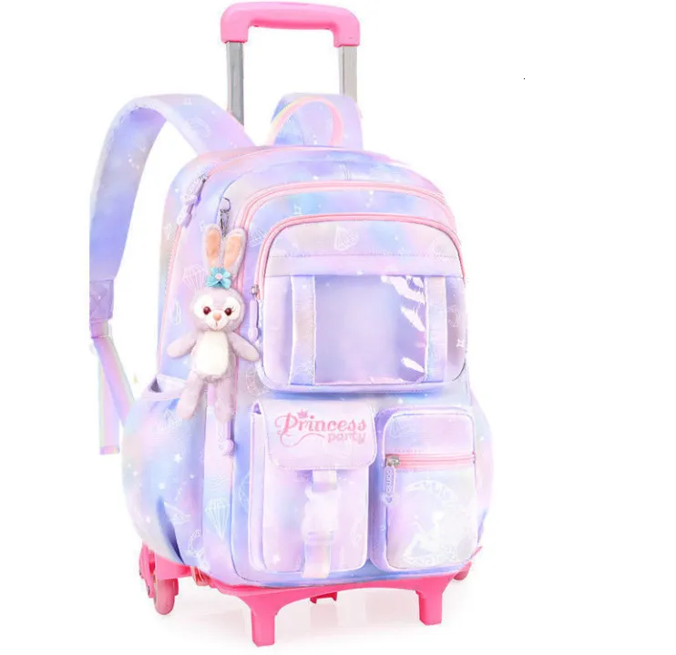 Schultaschen Rollrucksack Schule mit Rollen für Mädchen Kinder Trolley-Tasche mit Rollen 230921