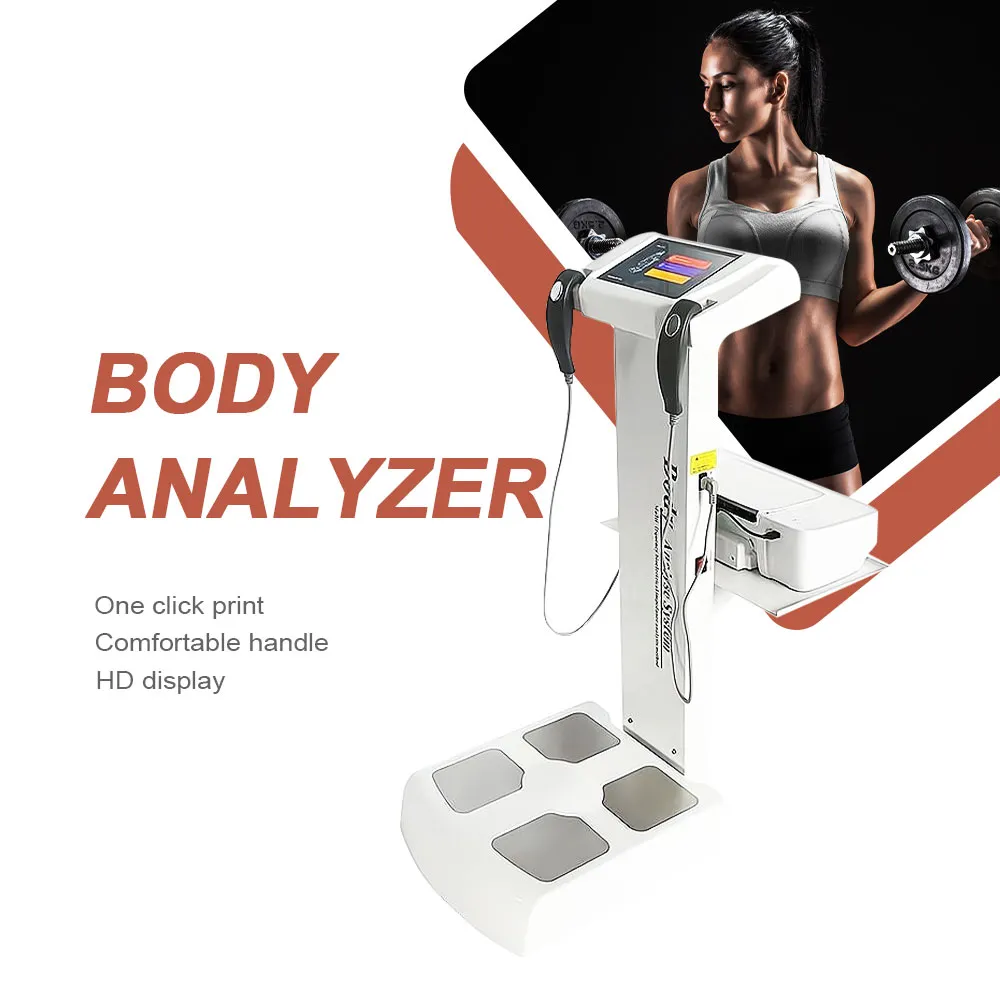 Med skrivare professionell fitness vägning skala mänskliga kroppselement vikt bmi kropp komposition analysator maskin bioimpedance body fett analysator