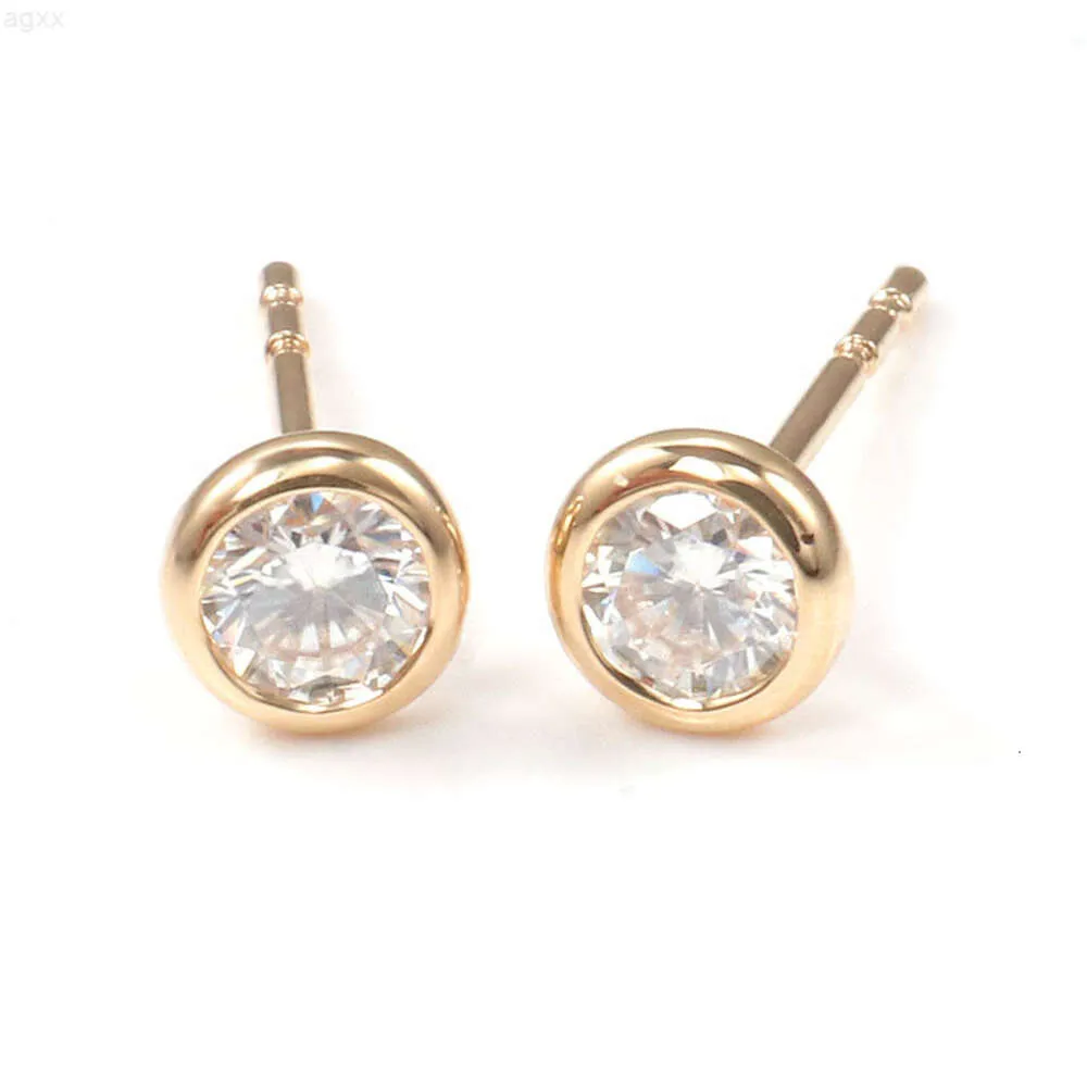 Gold Stud Earrings for Women, Daily Wear Gold Earrings, Moissanite