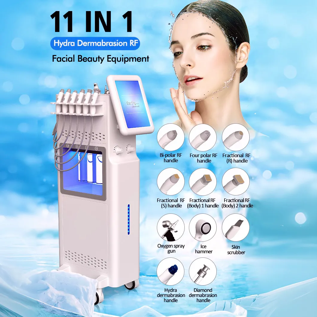 Aqua Yüz Dermabrazyon Onarımı Güneş yanığı cilt cihazı Cilt Temizleme Cilt Sıkılaştırıcı Sıçrama Gözeneği için Kesirli RF Teknolojisi