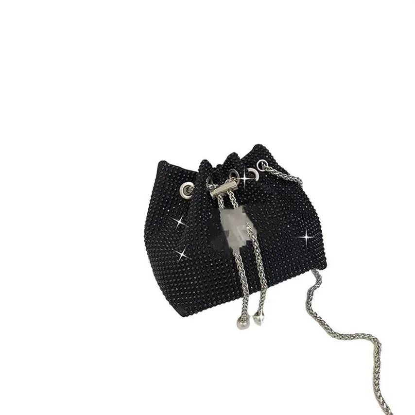 Новый стиль, модные кошельки для монет, полностью украшенная драгоценными камнями сумка-ведро с цепочкой, дизайнерские женские сумки через плечо на одно плечо, роскошные Wom225b