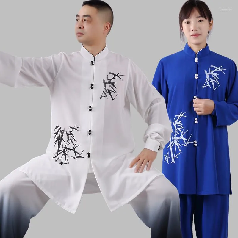 Etnische kleding Chinese Tai Ji-pak Dames Zomer Vechtsporten met lange mouwen Prestatiewedstrijd Chi-uniform voor heren