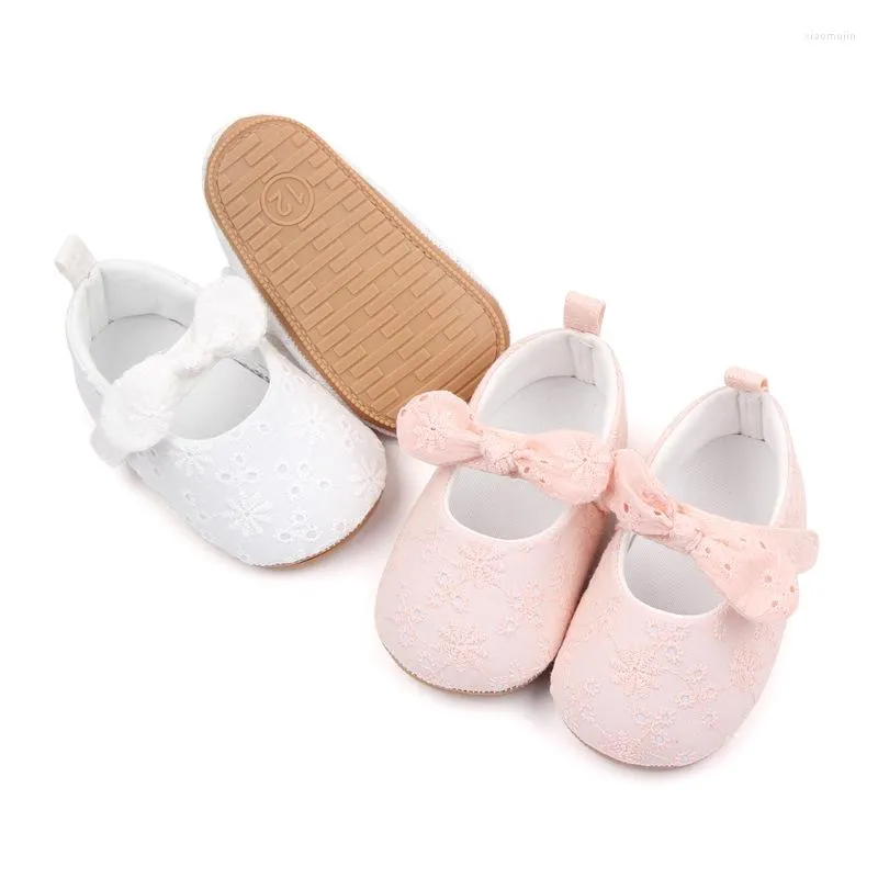 First Walkers Spring And Autumn Princess Bow Breathable Non Slip Soft Sole Baby Girl Flat Bottom Casual Walking Shoes