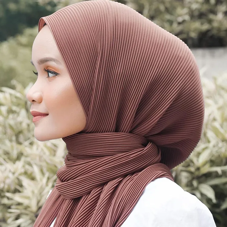 Bandanas Durag 1PCS Pleated Crinkle Chiffon Scarf Hijabs Women Shawls Muslim Islamic Headwear Arab Turban Headband 180cm85cm 230921