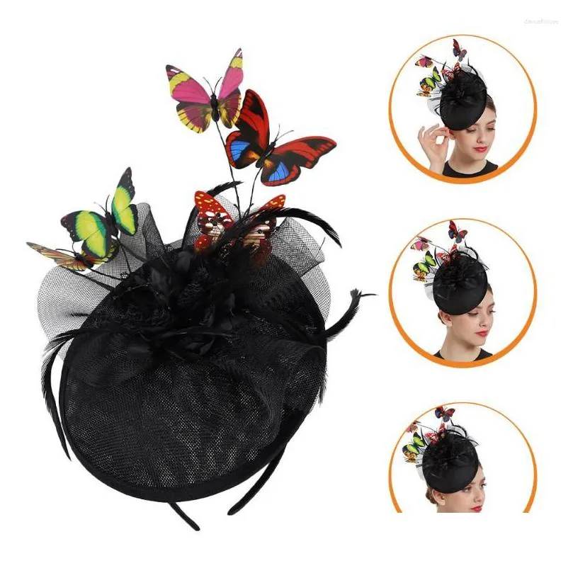 Bandanas Schmetterling Cocktail Hut Fascinator Hüte Frauen Damen Fascinators Tea Party Stirnband Drop Lieferung Mode Accessoires Schals Dhnsf