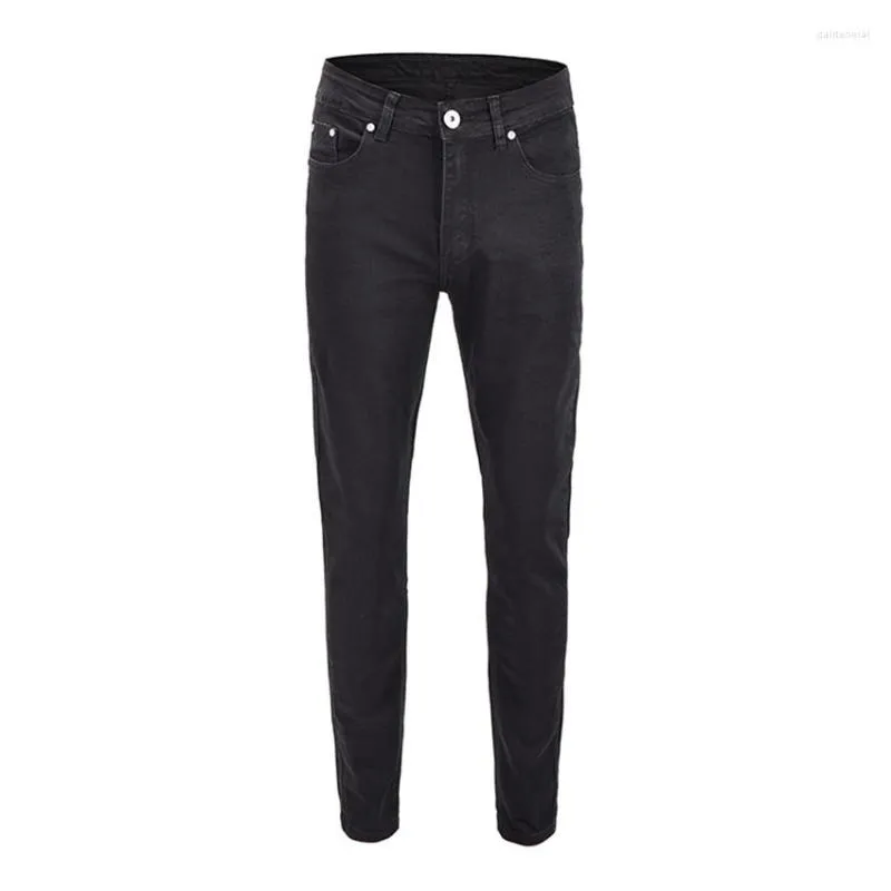 Jeans pour hommes Pantalons classiques Rétro Slim Basic Petits pieds Noir Denim Mode Poche Solide Couleur Casual Vêtements masculins