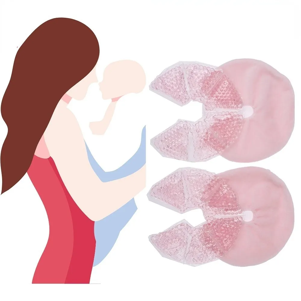 Almofada de mama 2 pçs reutilizável terapia gel compressa fria para enfermagem mamãe bomba ajuda amamentação massageador sutiã 230921