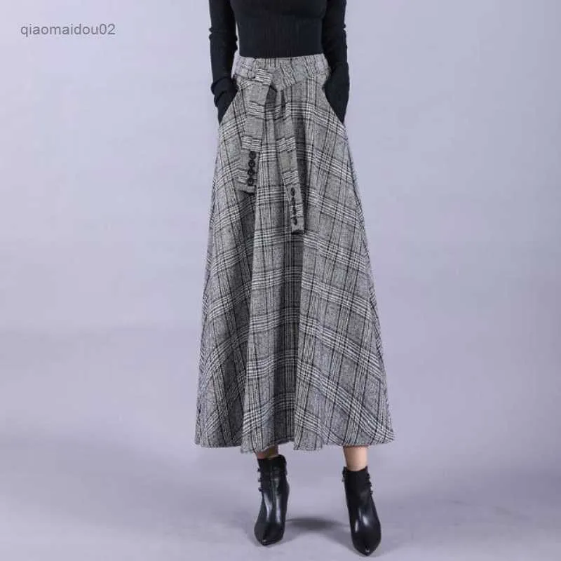 Two Piece Dress Women Wool Skirt Pencil Midi Skirt Female High