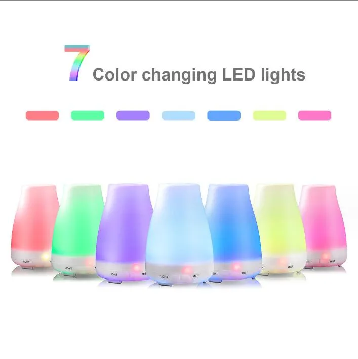 LED加湿器100ml 7カラーエアエレクトリックアロマセラピーエッセンシャルオイルアロマディフューザーホームオフィス用