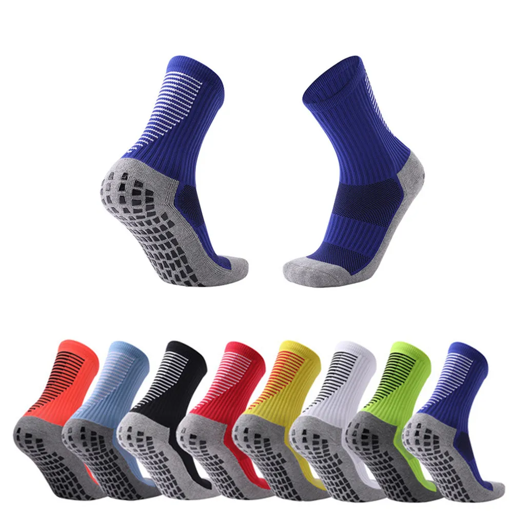 Calzini da calcio ispessiti in spugna Design traspirante Calzini sportivi versatili Suola in nylon di cotone Adesivo antiscivolo Bicicletta da corsa notturna