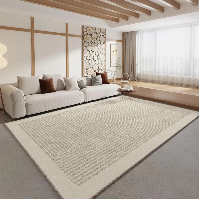 Tappeti Il tappeto del soggiorno è pavimentato con una coperta da comodino in velluto ad anello Tpr per la casa 2023 Tappeto da camera da letto all'ingrosso Cream Wind.