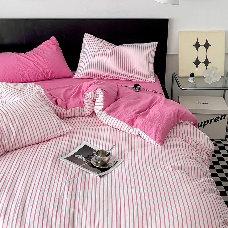 Sängkläder sätter ins nordisk stil fast färguppsättning tvilling full queen size säng linne