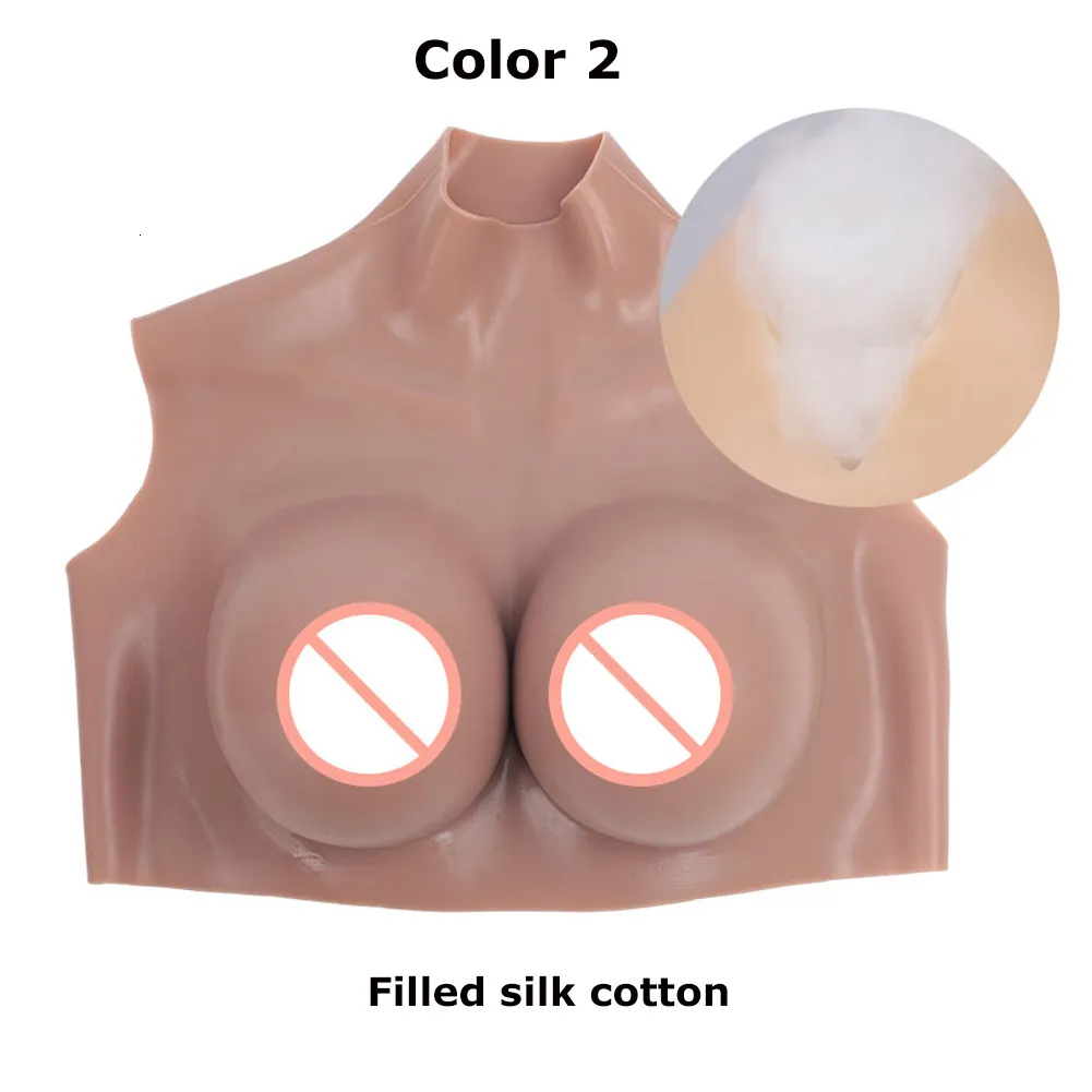Crossdresser Half Bodysuit Silicone Breast Forms C-G Cup Breastplate Fake  Boobs