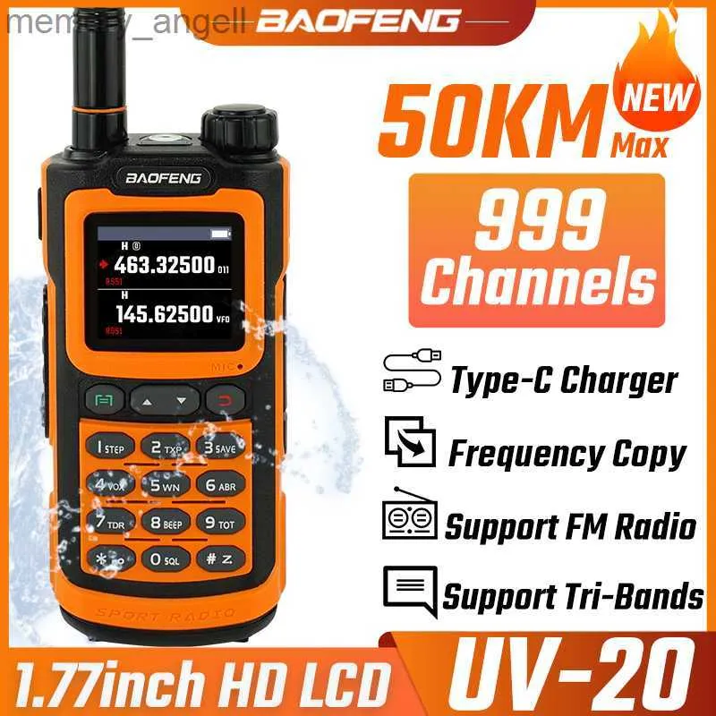 Walkie Talkie 2023 Baofeng UV-20 Walkie Talkie impermeable de doble banda de alta potencia CB Radios Ham comunicador Radio bidireccional de largo alcance para caza HKD230922