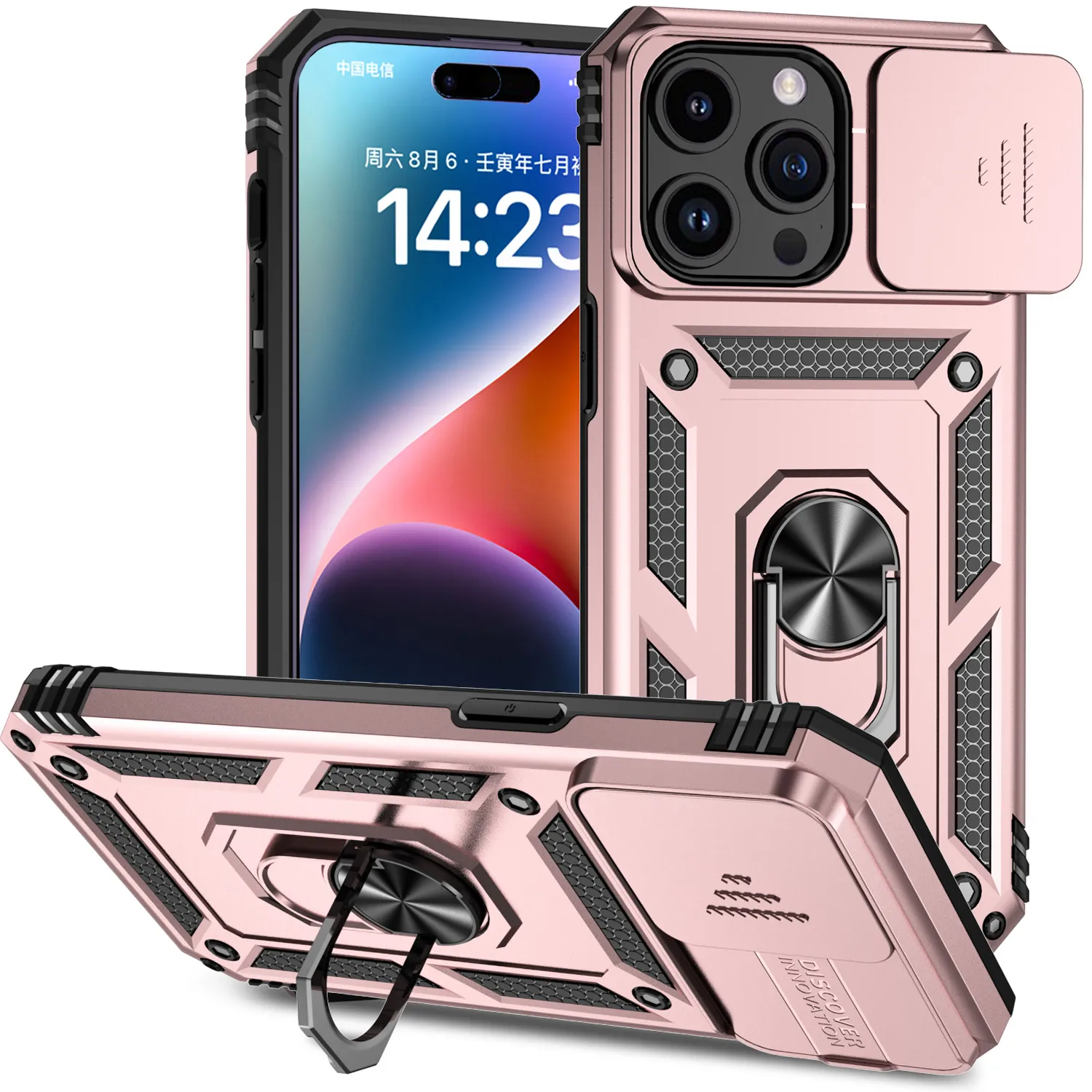 Противоударные Чехлы Подставки С Гибридным Магнитным Кольцом Для IPhone 15  Pro Max 14 13 12 11 XR XS X 8, Двухслойная Подставка, Выдвижная Защитная  Крышка Для Объектива Камеры От Eshoppingcenter1, 453 руб. | DHgate